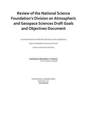 cover image of Review of the National Science Foundation's Division on Atmospheric and Geospace Sciences Draft Goals and Objectives Document